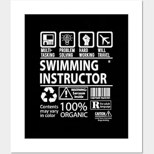 Swimming Instructor T Shirt - MultiTasking Certified Job Gift Item Tee Posters and Art